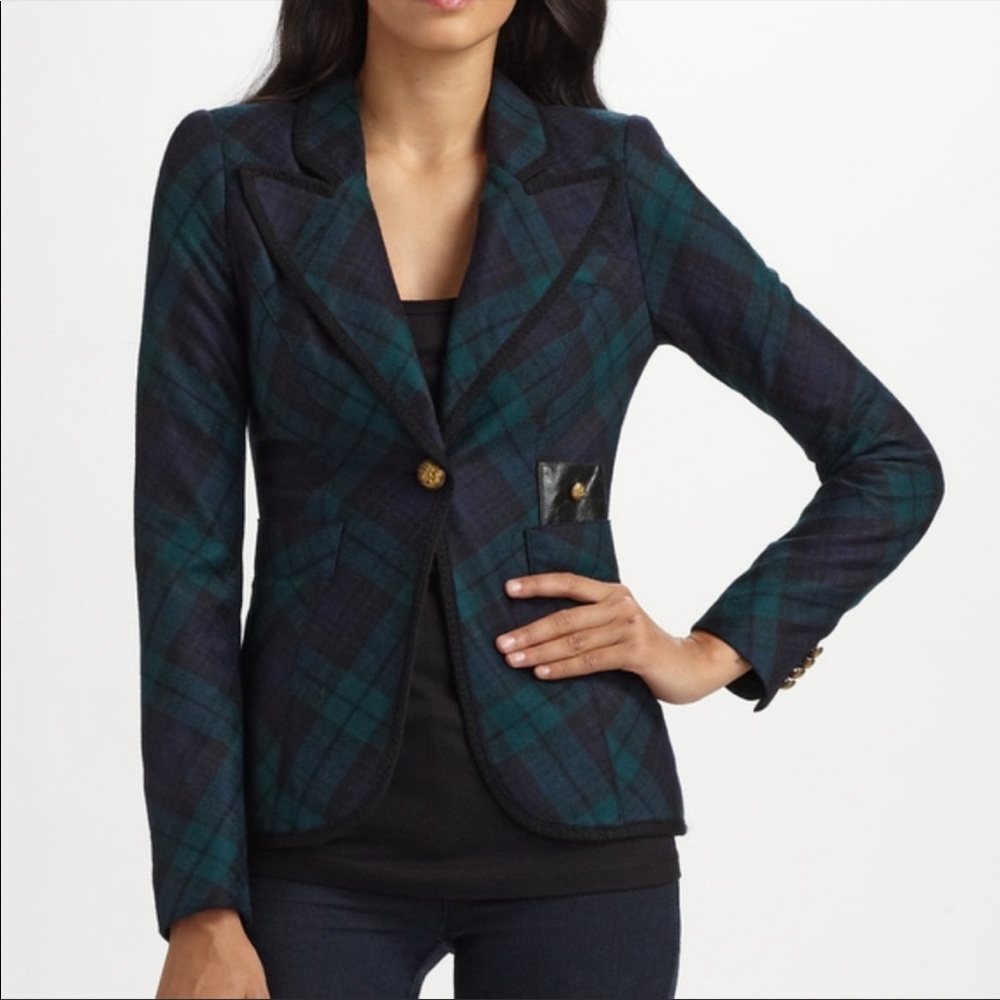 Smythe wool blazer plaid print